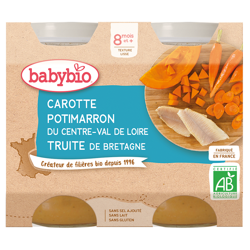 Babybio - Pots carotte potimarron & truite dès 8 mois
