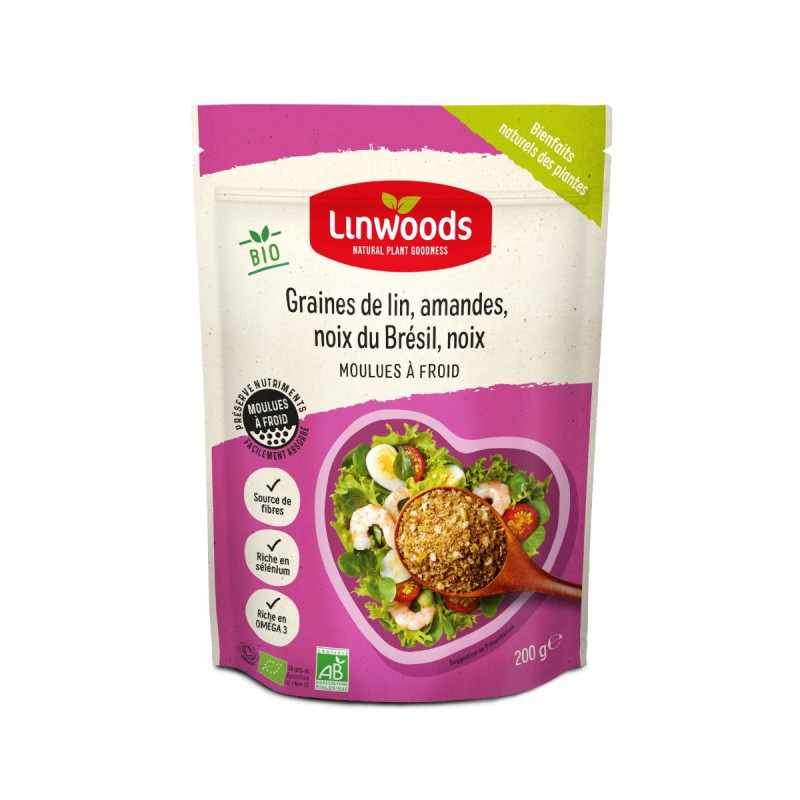 Linwoods - Graines de lin, amandes & 2 noix Bio