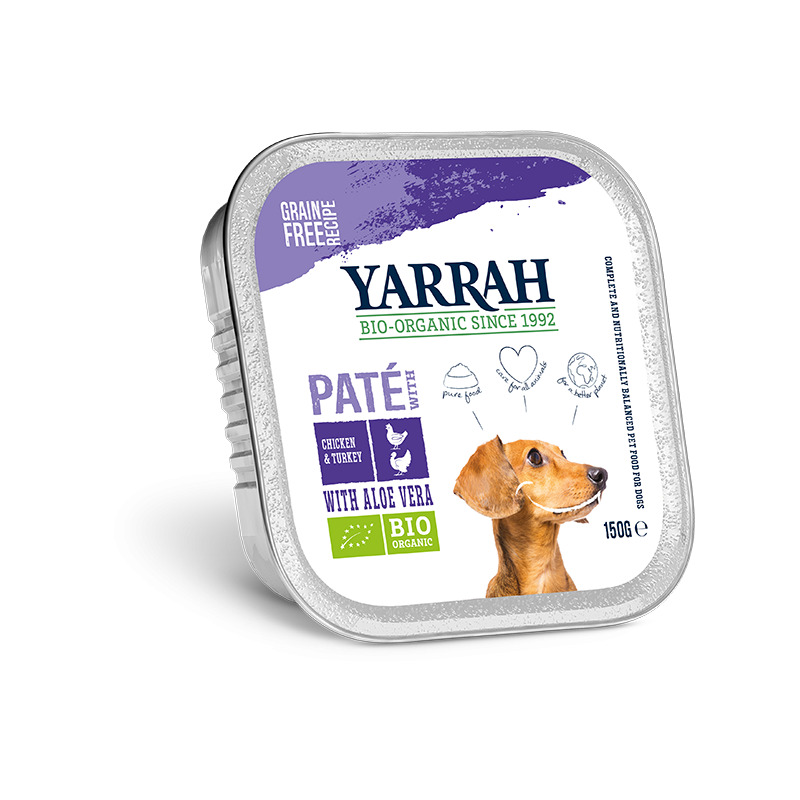 Yarrah - Barquette pour chien pâté de dinde et aloe vera