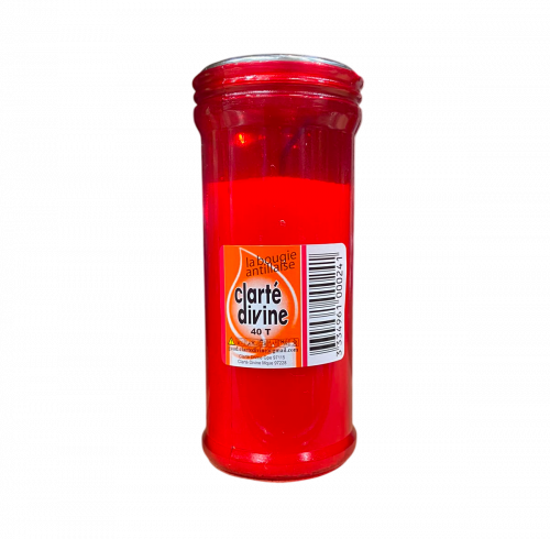 Clarté Divine - Veilleuse bougie T 40 rouge