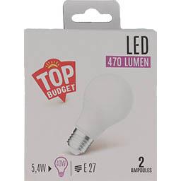 Top Budget - 2 Ampoules LED E27 / 470 lumen / 5,4W