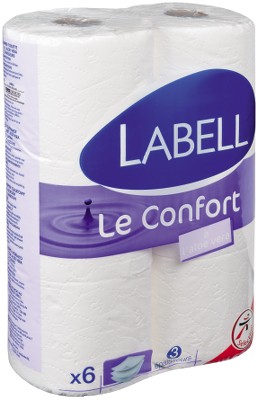 Labell - Papier toilette Lotion 3 épaisseurs x6