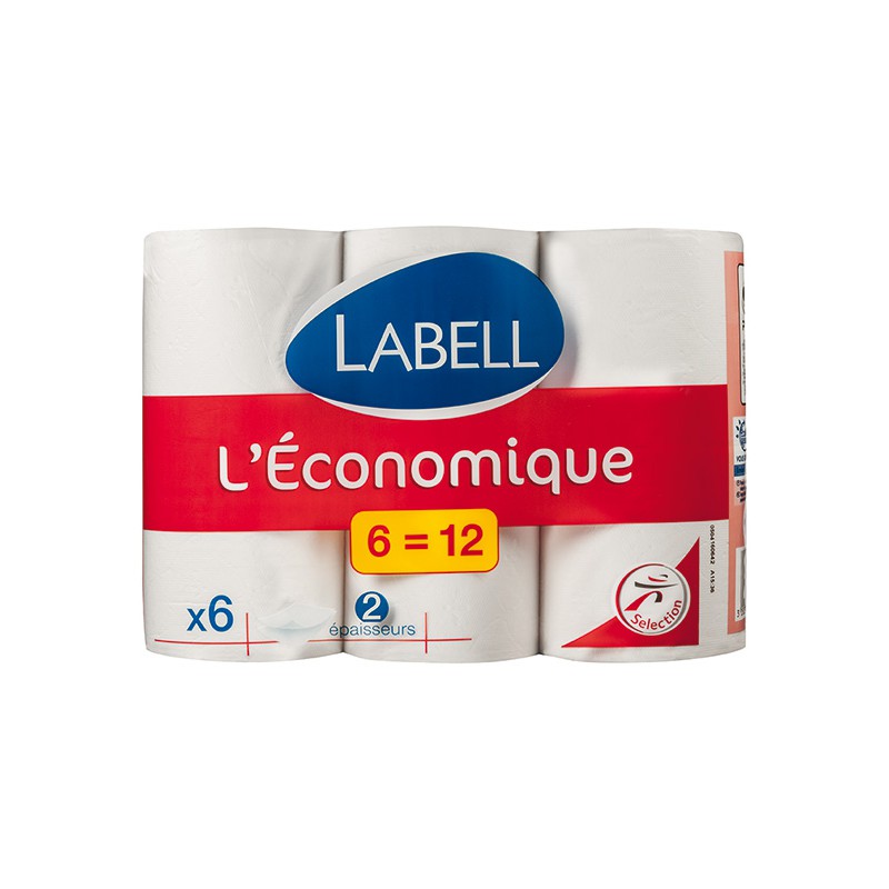 Labell - Papier toilette 2 épaisseurs  6=12