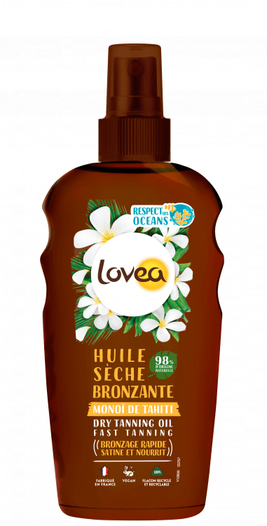 Lovea - Huile sèche bronzante au monoï