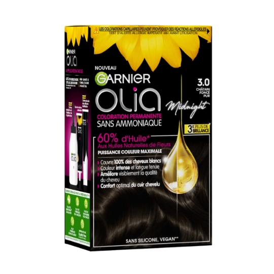 Garnier - Coloration cheveux Olia n°3.0 chatain foncé pur