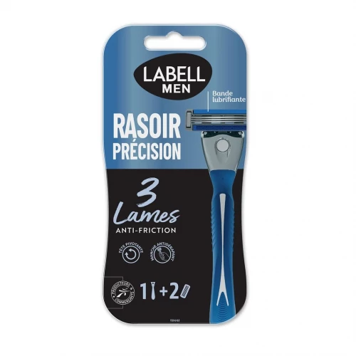 Labell - Men rasoir à 3 lames +2 recharges