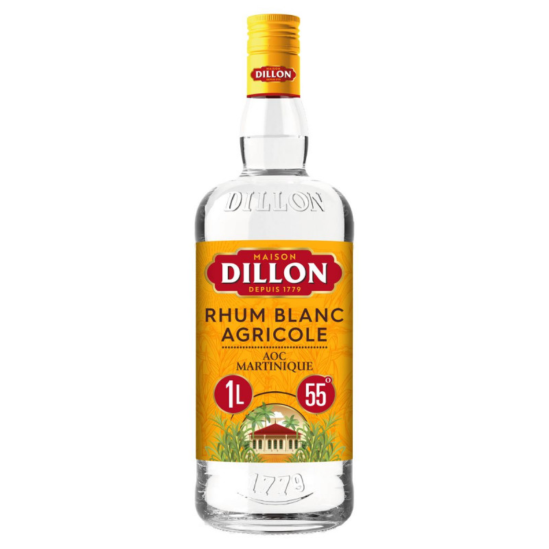 Dillon - Rhum blanc agricole 55° AOP Martinique 1L