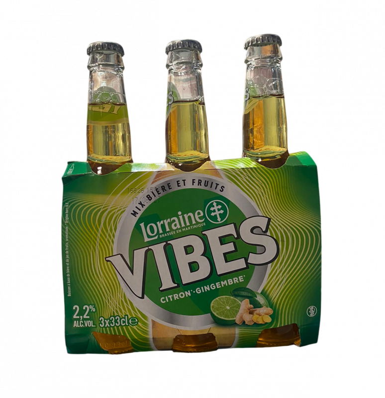Lorraine - Bières VIBES Citron-gingembre 2,2° 3x33cl