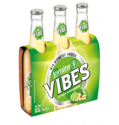 Lorraine - Bières VIBES Citron-gingembre 2,2° 3x33cl