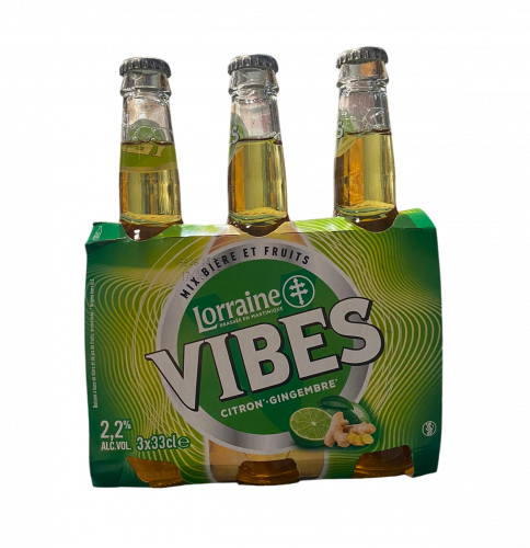 Lorraine - Bières VIBES Citron-gingembre 2,2° 3x33cl