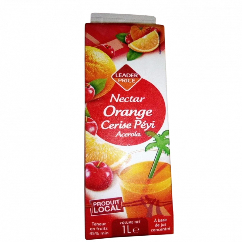 Leader Price - Nectar orange cerise 1L