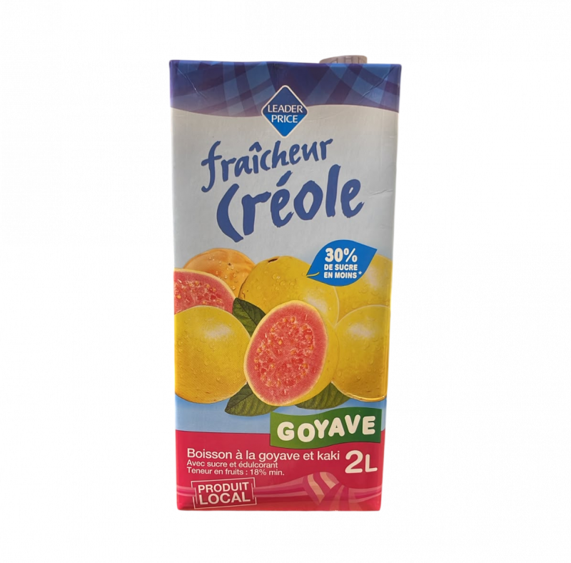 Fraicheur Créole - Boisson à la goyave et kaki -30% de sucre 2L