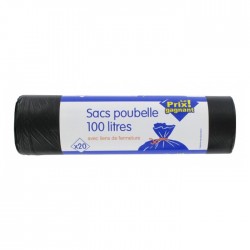 Sacs poubelle avec liens 100 litres Leader Price - x10