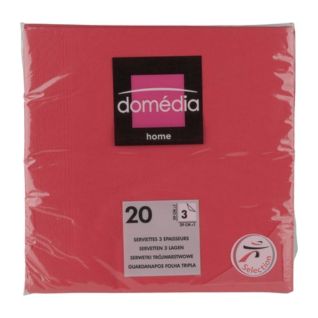 Domédia - Serviettes rouges 40x40cm