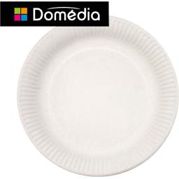 Domédia - Assiettes carton diam 23 cm, blanc