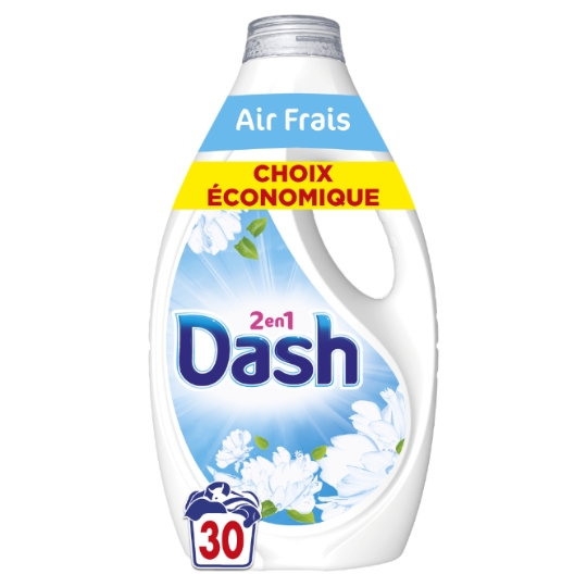 Dash - Lessive liquide Air Frais et Fleurs Blanches 30D