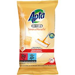 Apta - Action - Lingettes nettoyantes pour sols savon de Marseille -  Captain - 123 Click