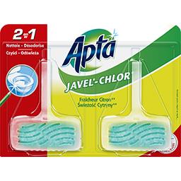 Apta - Bloc WC javel 2 en 1 fraîcheur citron