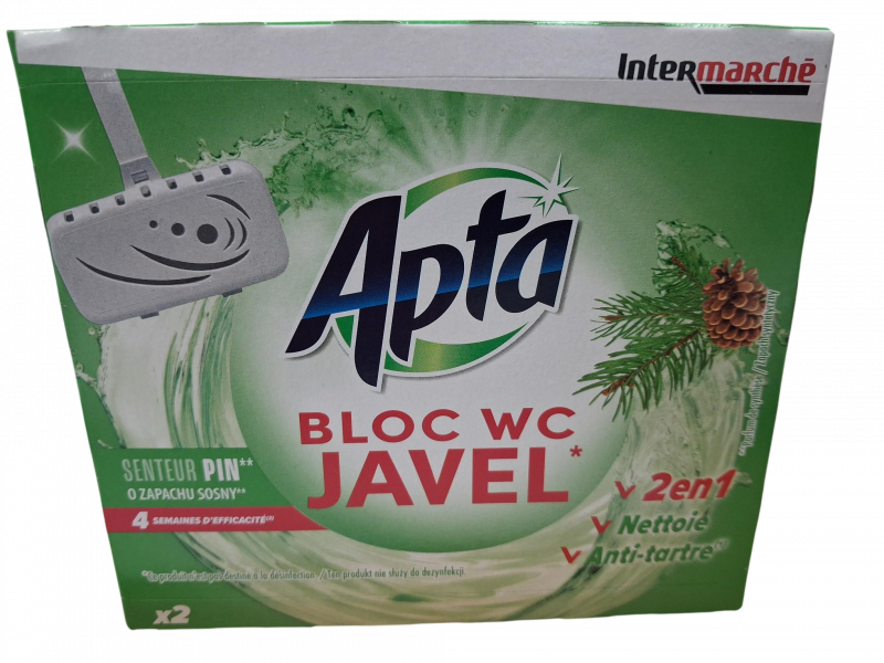Apta - Bloc WC javel 2en1 anti-tartre senteur pin