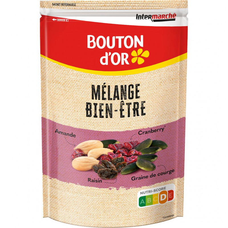 Bouton d'Or - Mélange de graines cramberry/raisin/amande/graine de courge