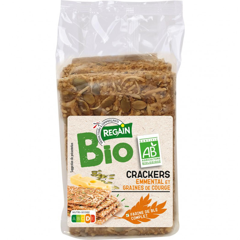 Regain Bio - Crackers emmental et graines de courge BIO