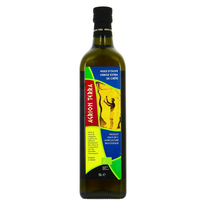 Agrion Terra - Huile d'olive vierge extra de Crète 1L Bio