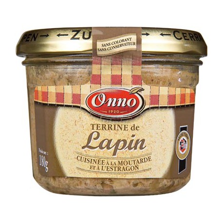 Monique Ranou - Terrine de lapin cuisinée à la moutarde et à l'estragon