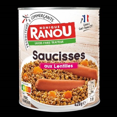 Monique Ranou - Saucisses aux lentilles