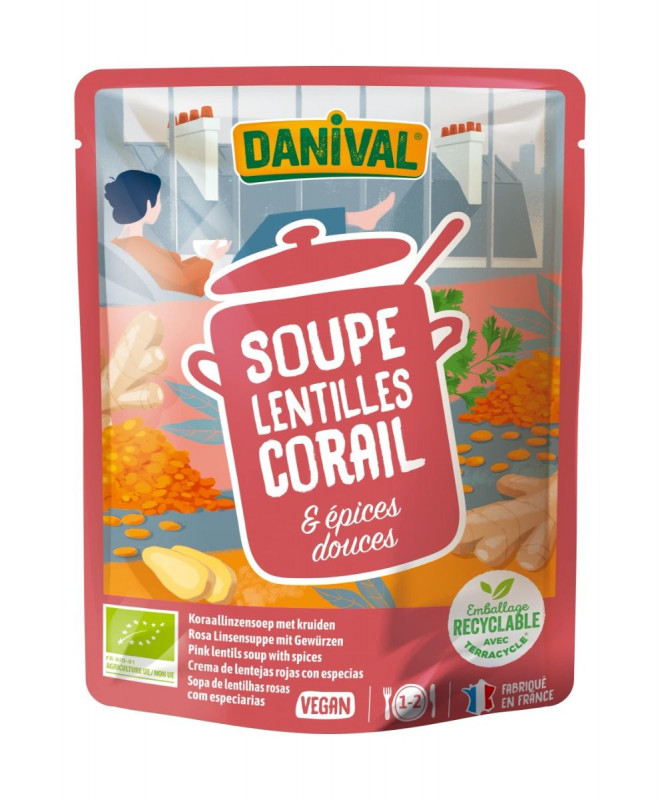 Danival - Soupe aux Lentilles corail & épices 50cl Bio