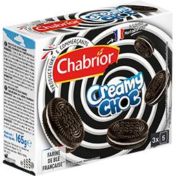 Chabrior - Biscuits Creamy choc fourrés ronds cacao et vanille