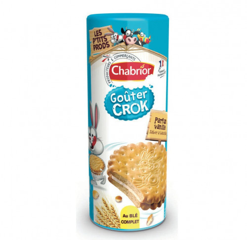 Chabrior - Biscuits fourrés CROK ROND vanille 300g