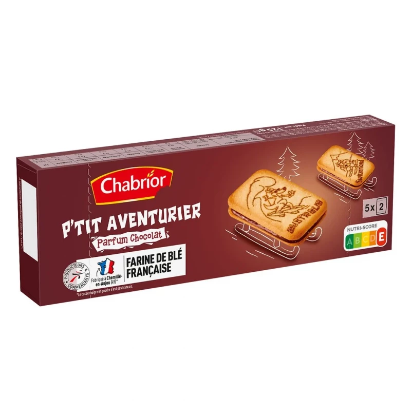 Chabrior - Biscuits P'tit Aventurier parfum chocolat 125g
