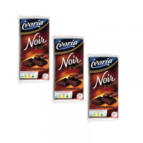 Ivoria - Tablettes de chocolat noir x3