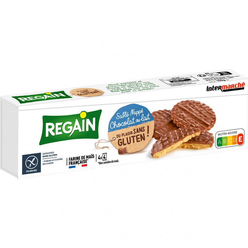 Regain - Sablés nappés chocolat au lait sans gluten