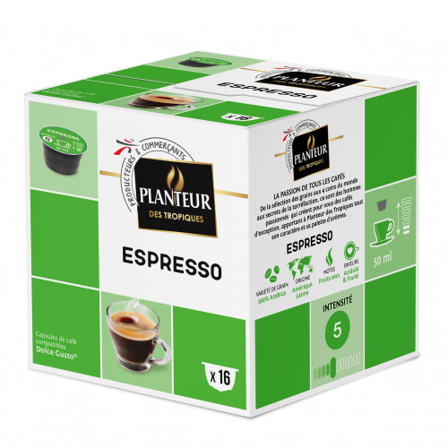 Planteur des Tropiques - Capsules de café compatibles Dolce Gusto Espresso