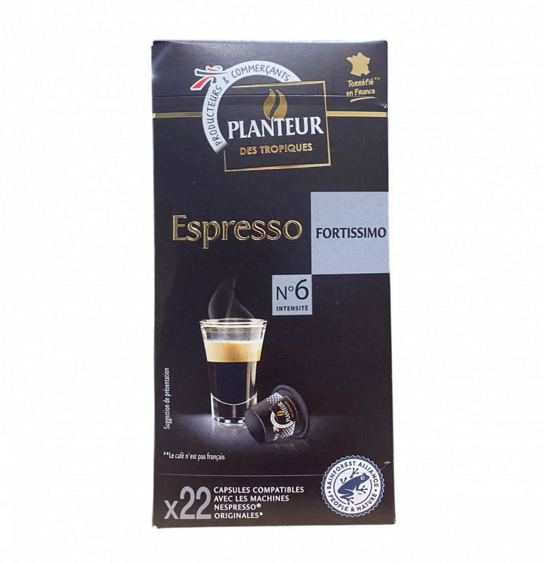 Planteur des Tropiques - Café capsules Espresso Fortissimo n°6 x22