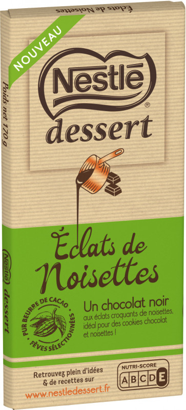 Nestlé - Tablette chocolat pâtissier noir aux éclats de noisettes