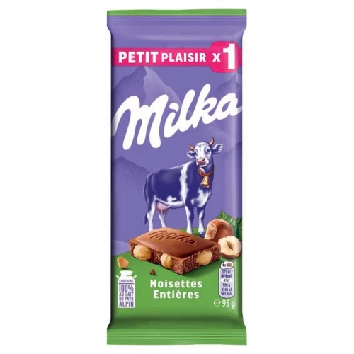 Milka - Tablette chocolat lait noisettes entières