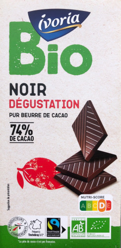 Ivoria - Tablette chocolat noir Dégustation 70% de cacao