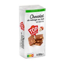 Top Budget - Tablette chocolat au lait noisette 4x100g
