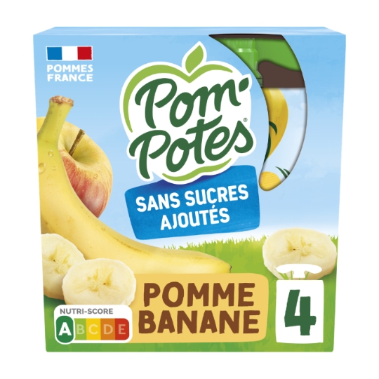 Pom'Potes - Compotes sans sucres ajoutés  pomme banane