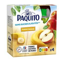 Paquito -  Gourdes pomme/banane sans sucre ajouté