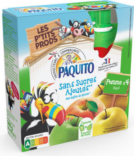 Paquito - Gourdes pomme sans sucre ajouté