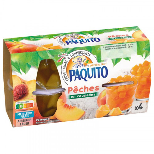 Paquito - Coupelles pêche 4x113g