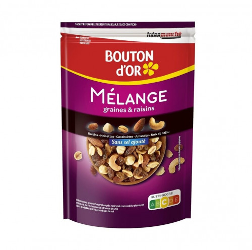 Bouton d'Or - Mélange graines & raisins sans sel ajouté