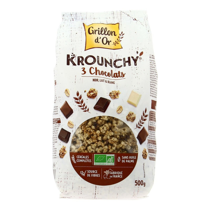 Grillon D'or - Krounchy 3 Chocolats Bio