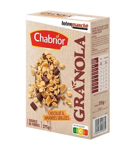 Chabrior - Céréales Granola Chocolat et amandes grillées 375g