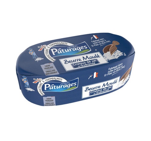 Pâturages - Beurre moulé demi-sel aux cristaux de sel de guérande français 250g