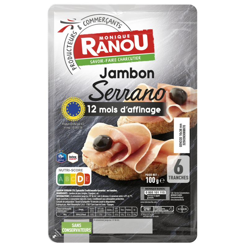 Monique Ranou - Jambon Serrano 12 mois d'affinage