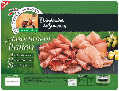 Itinéraire des Saveurs - Assortiment Italien jambon sec, saucisson sec et coppa